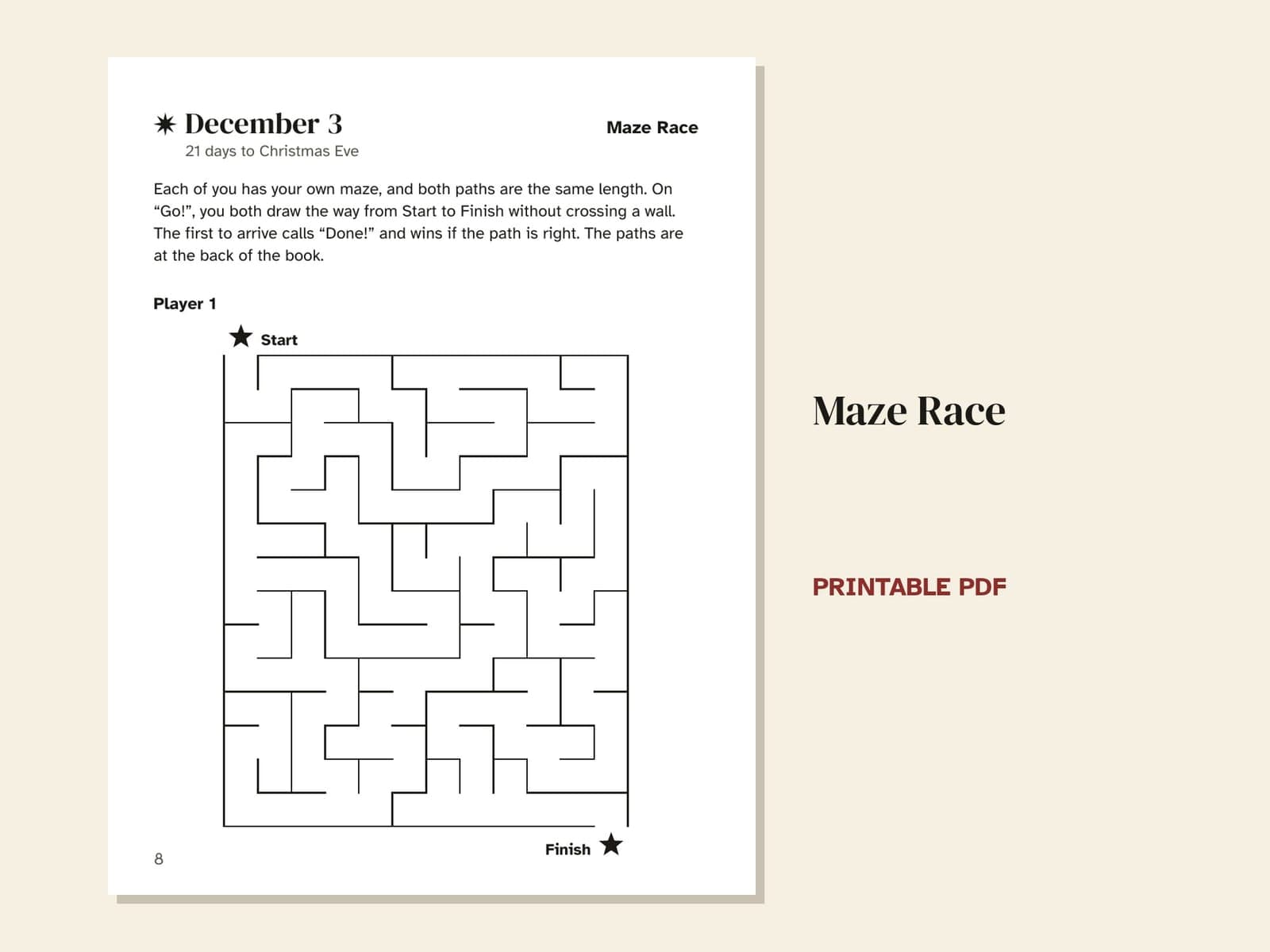 A page from the book: the duel for December 3, Maze Race