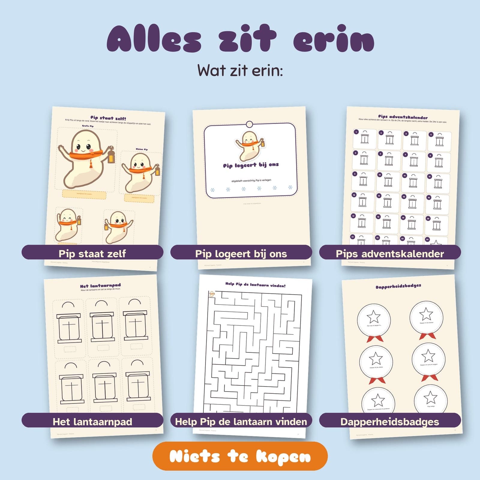 Pages from inside the PDF: Pip's Advent Visit: 24 notes and activities for the Advent season, a printable Advent tradition for kids