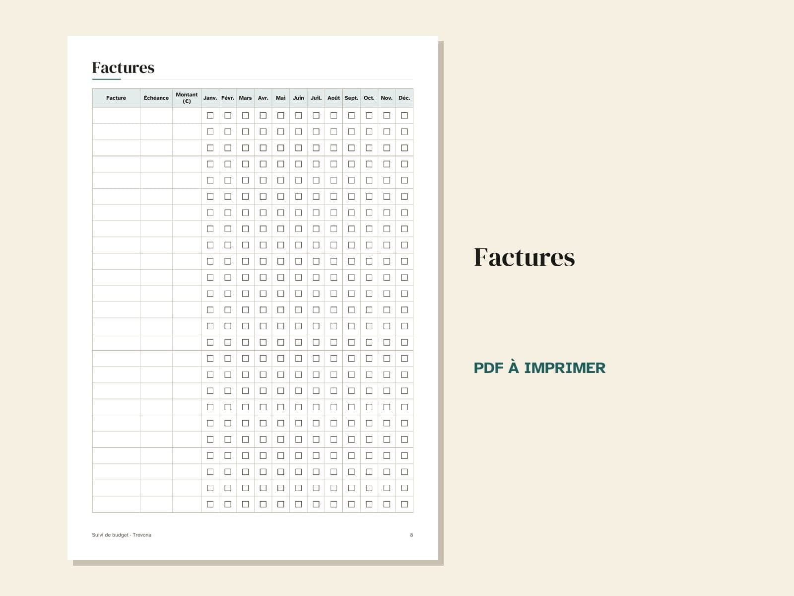 Een pagina uit de pdf: het overzicht van rekeningen