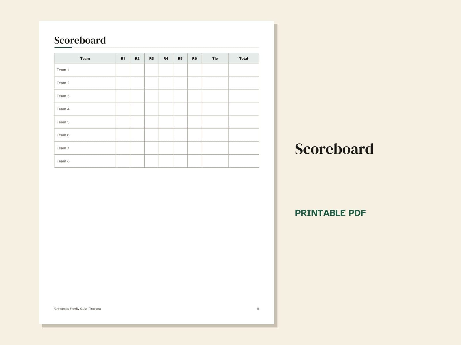 Eine Seite aus der PDF-Datei: Weihnachtsquiz für die Familie: 60 Fragen in 6 Runden