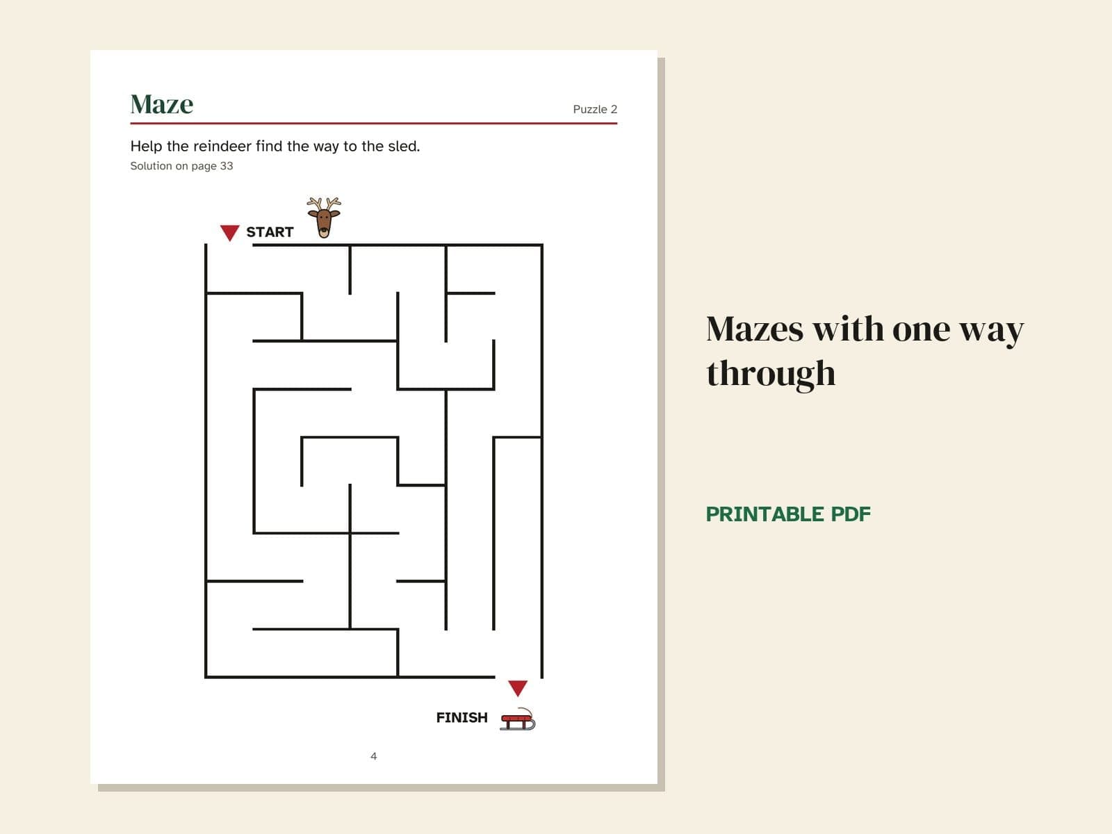 A page from the book: mazes with one way through