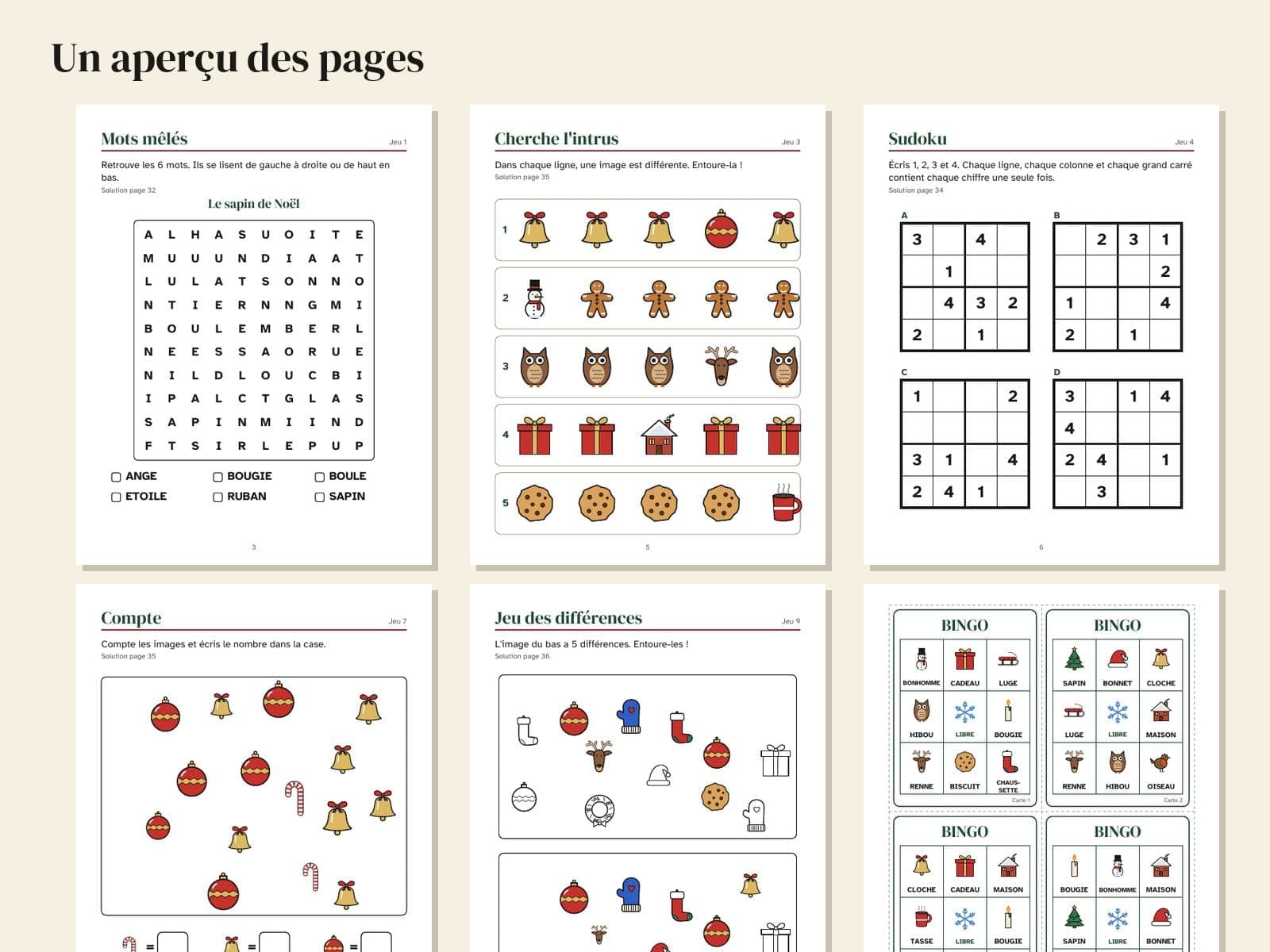 Six pages du livre, en réduction