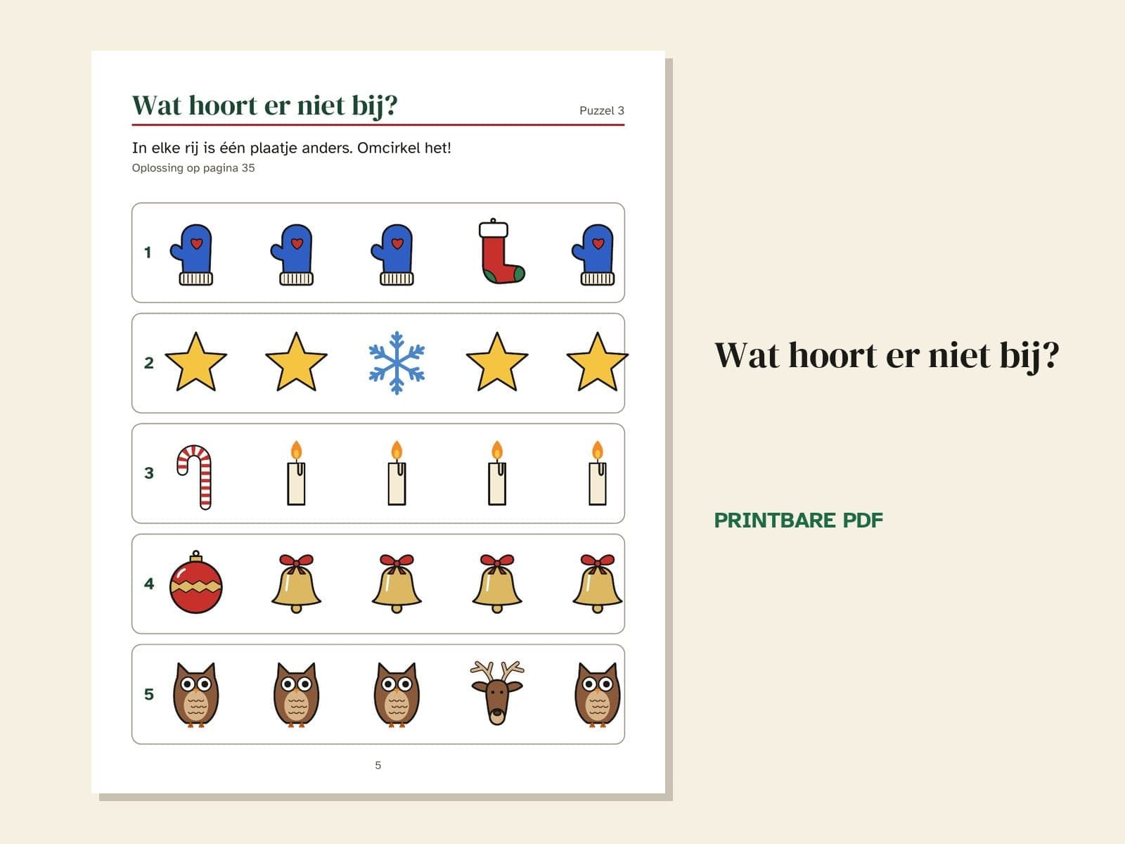 Een pagina uit het boek: wat hoort er niet bij?