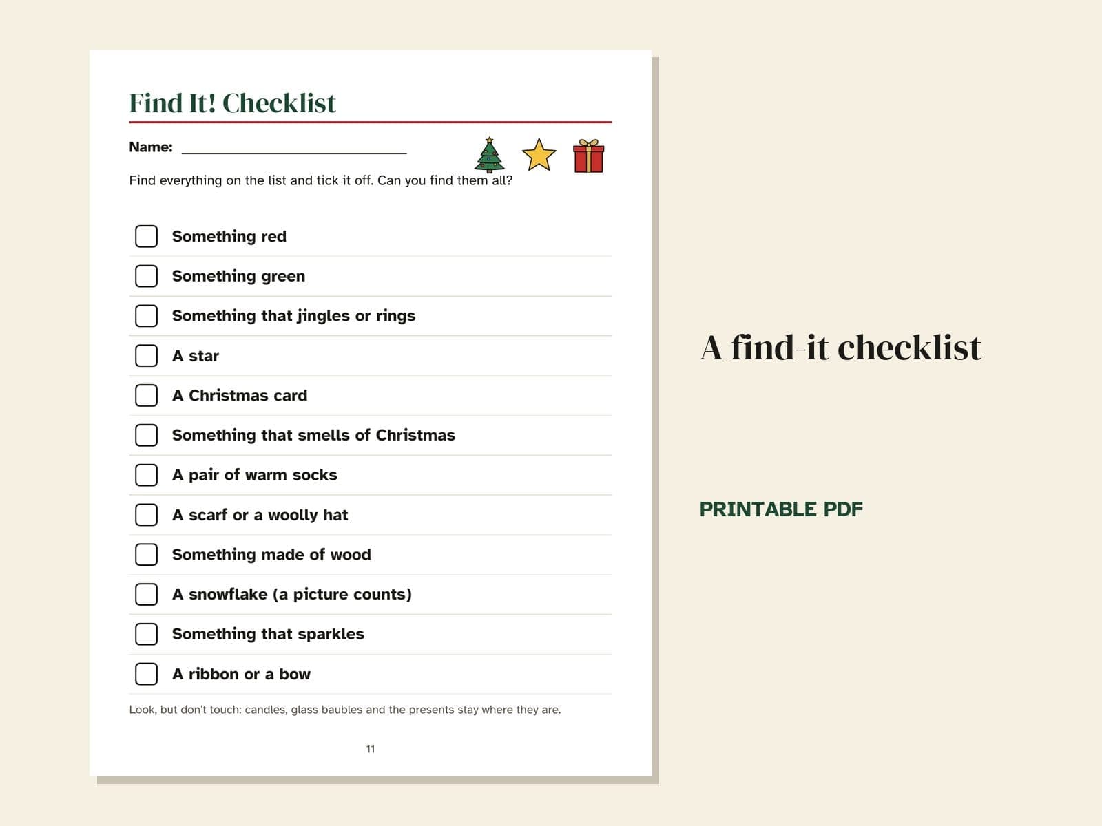 A page from the book: a find-it checklist