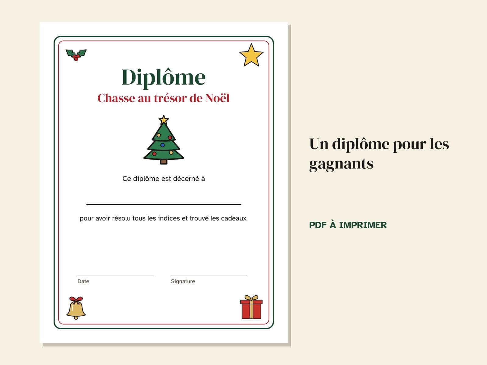 Une page du livre : un diplôme pour les gagnants