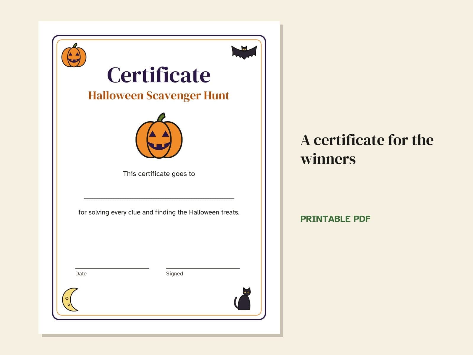 A page from the book: a certificate for the winners