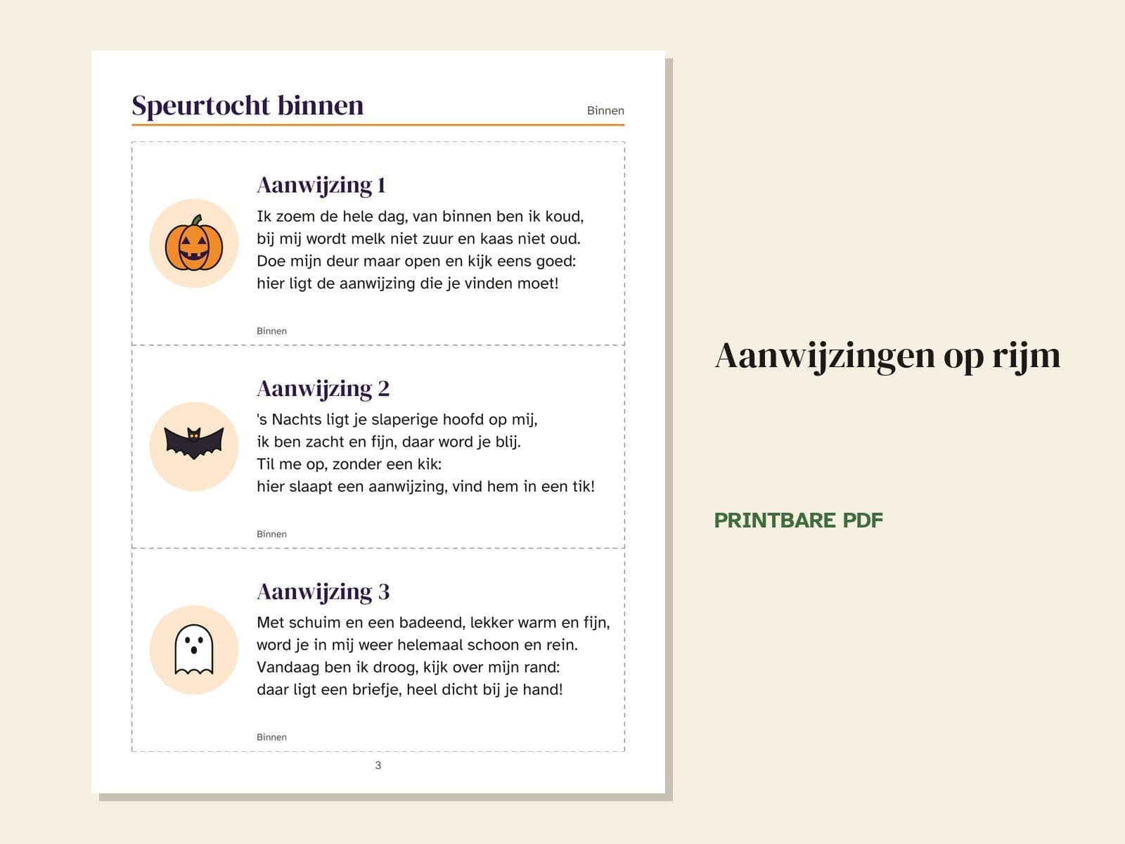 A page from the book: rhyming clue cards