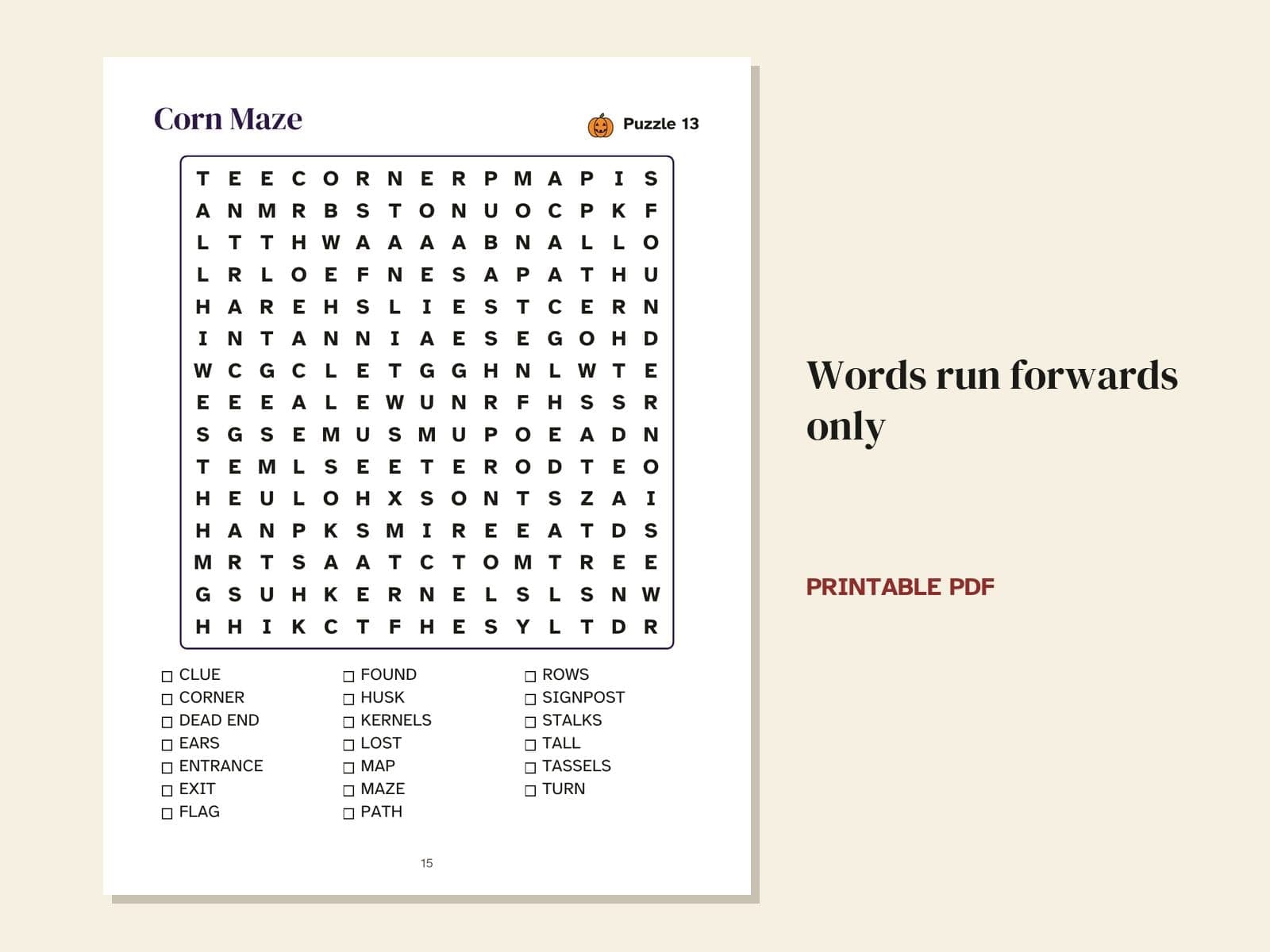 A page from the book: words run forwards only
