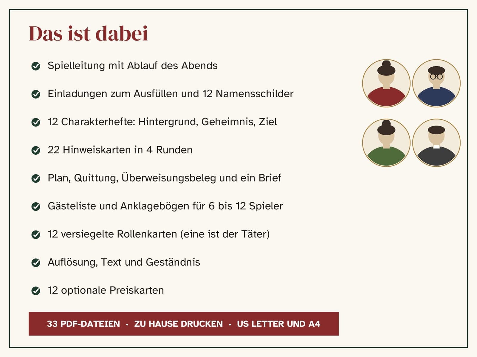 Das Spielpaket im Bild: Krimidinner Weihnachten für 6 bis 12 Spieler: Schloss Tannenfels