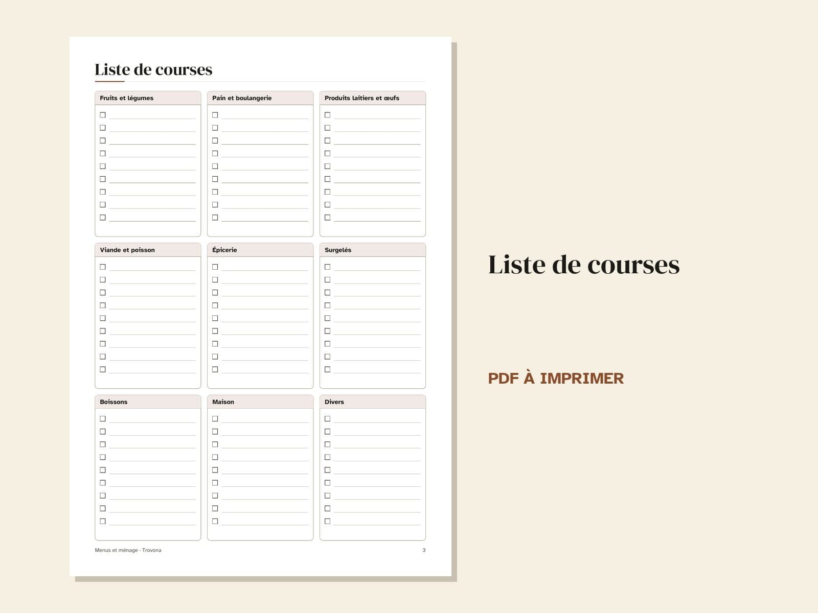 Eine Seite aus der PDF-Datei: die Einkaufsliste