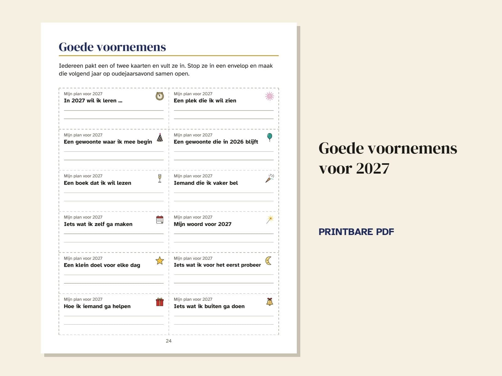 Een pagina uit het boek: goede voornemens voor 2027