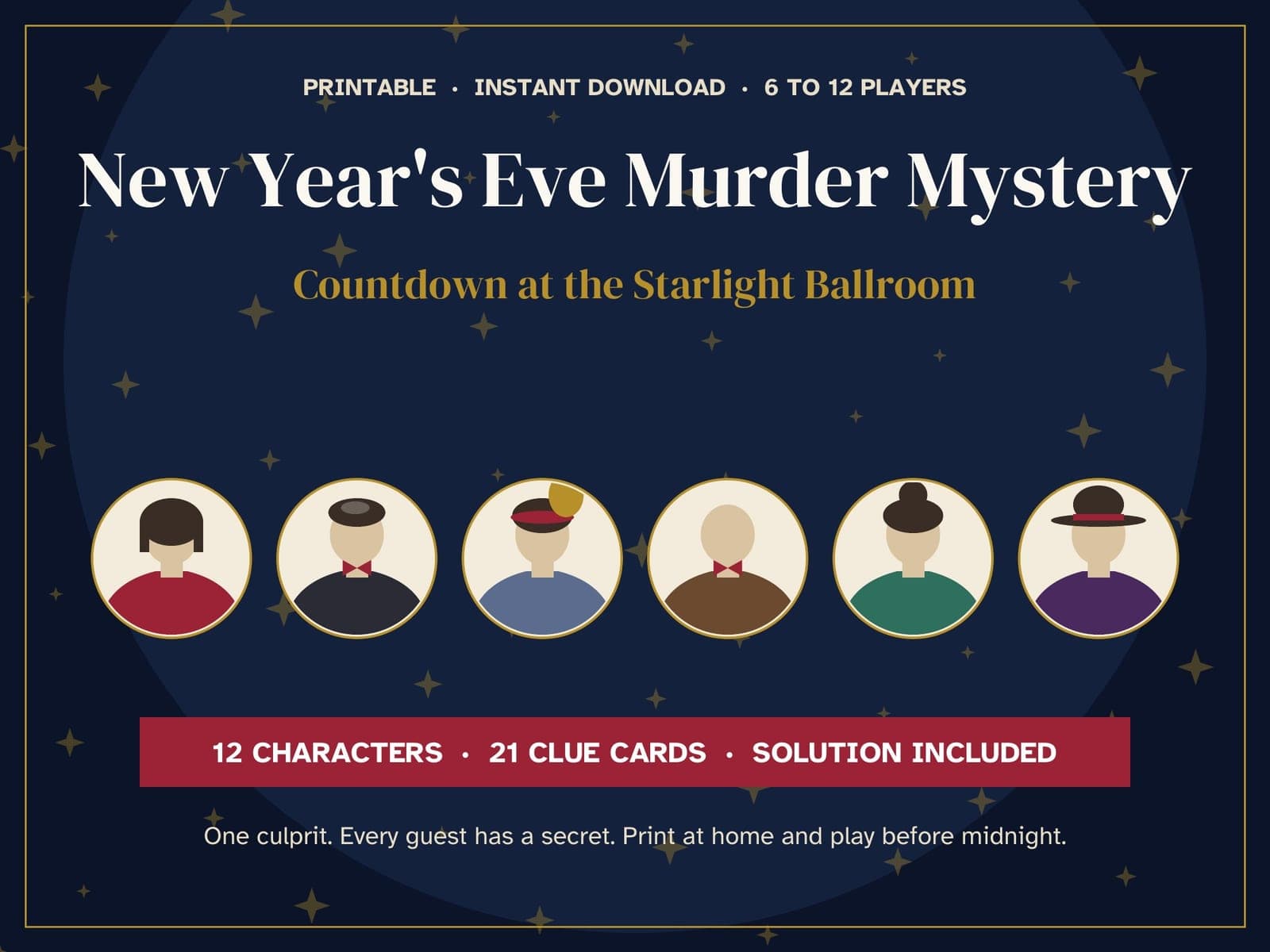 Titelbild des Spielpakets: Silvester-Krimidinner für 6 bis 12 Spieler: Starlight Ballroom