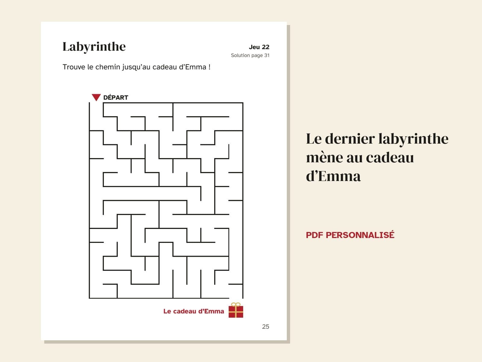 A page from the sample: the last maze leads to Emma's present