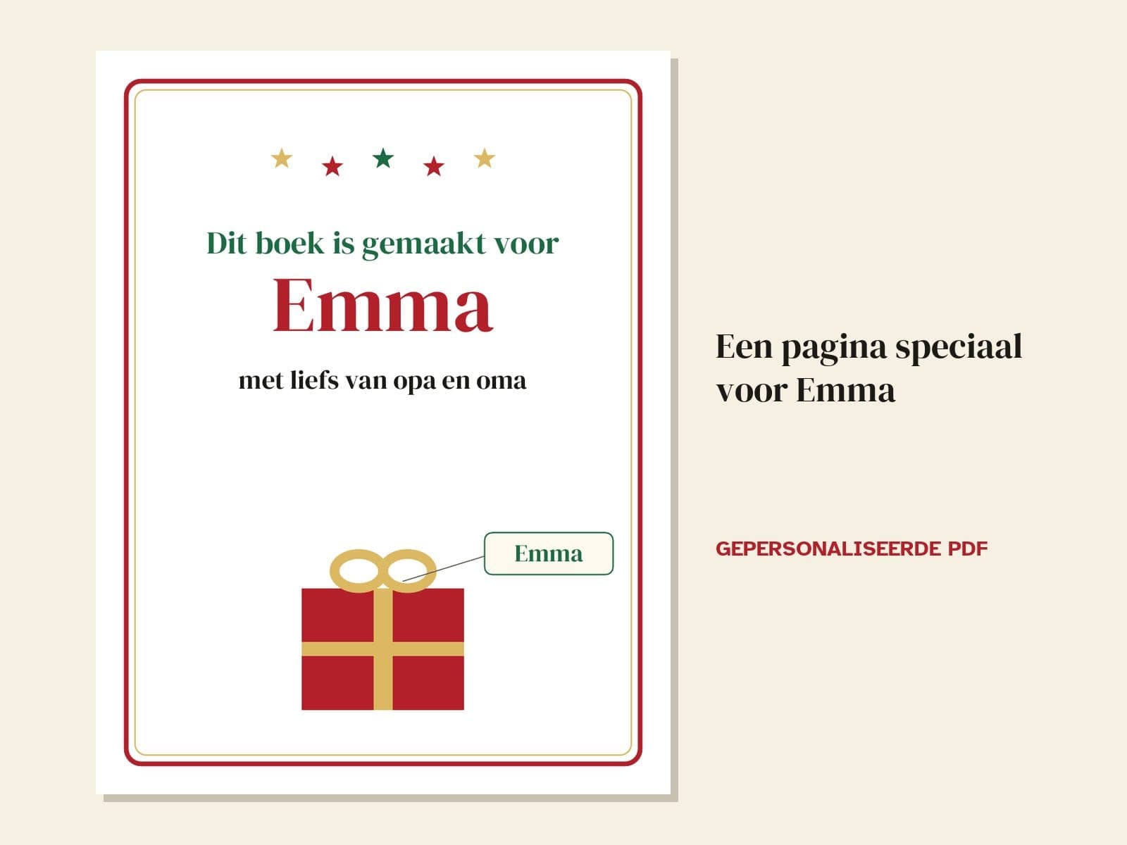 A page from the sample: a page made for Emma