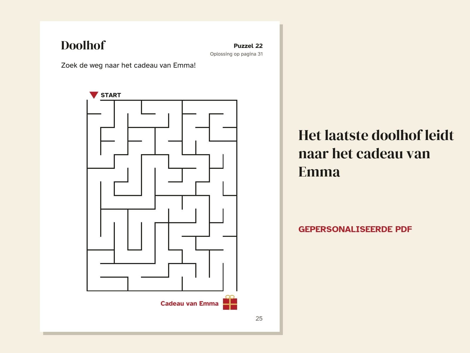 A page from the sample: the last maze leads to Emma's present