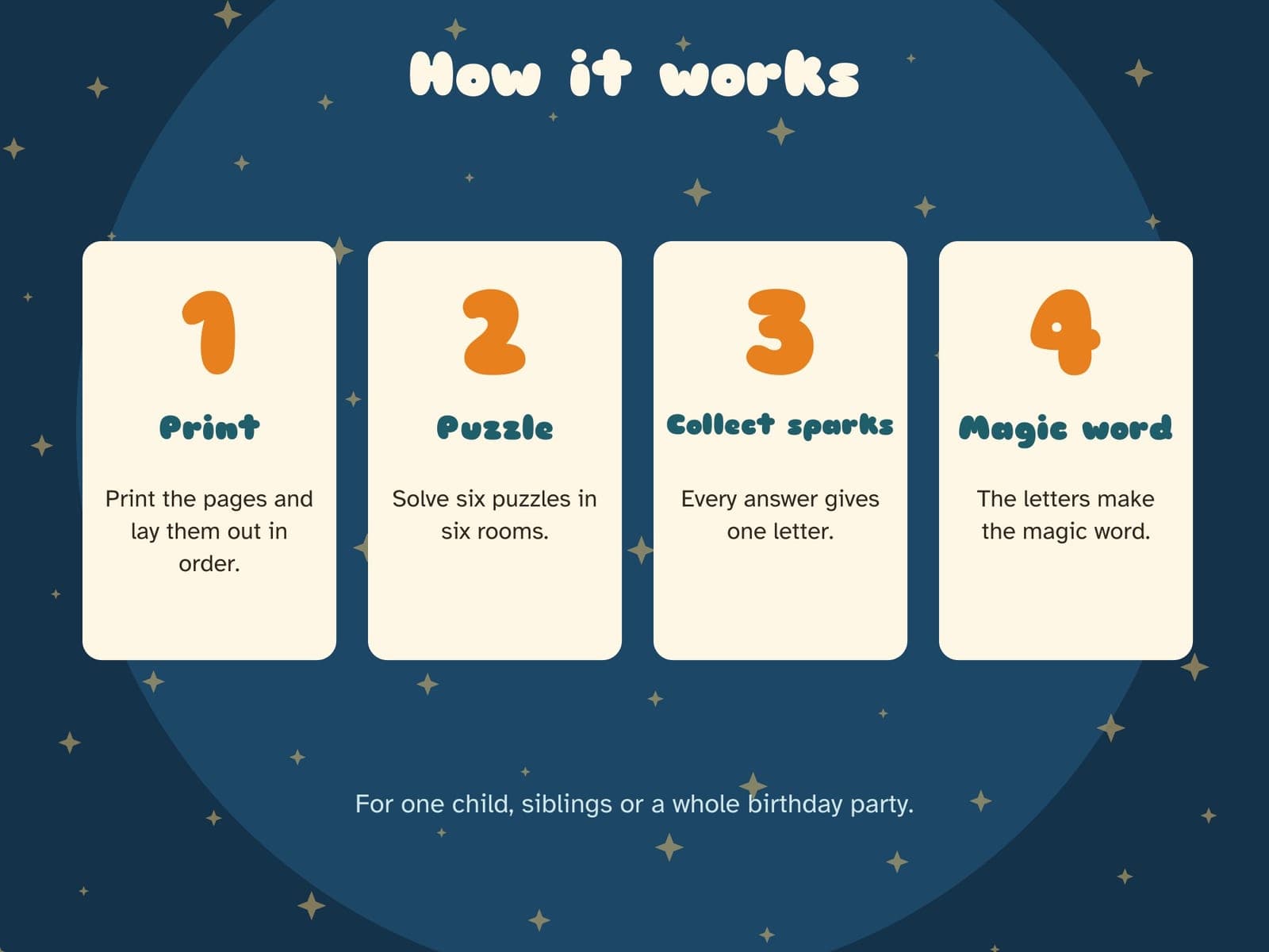 Eine Seite aus der PDF-Datei: Exit-Spiel für Kinder von 8 bis 12 Jahren: Pip und die Wunschlaterne