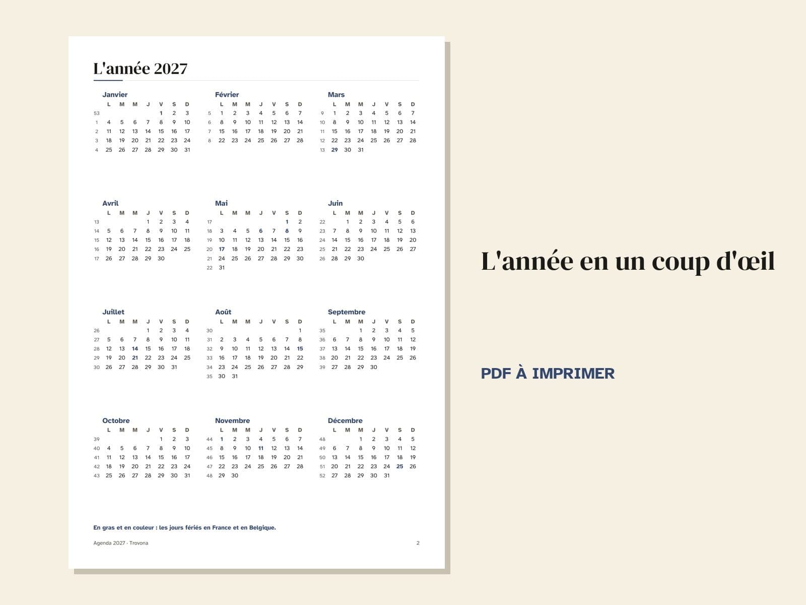 A page from the PDF: the year at a glance