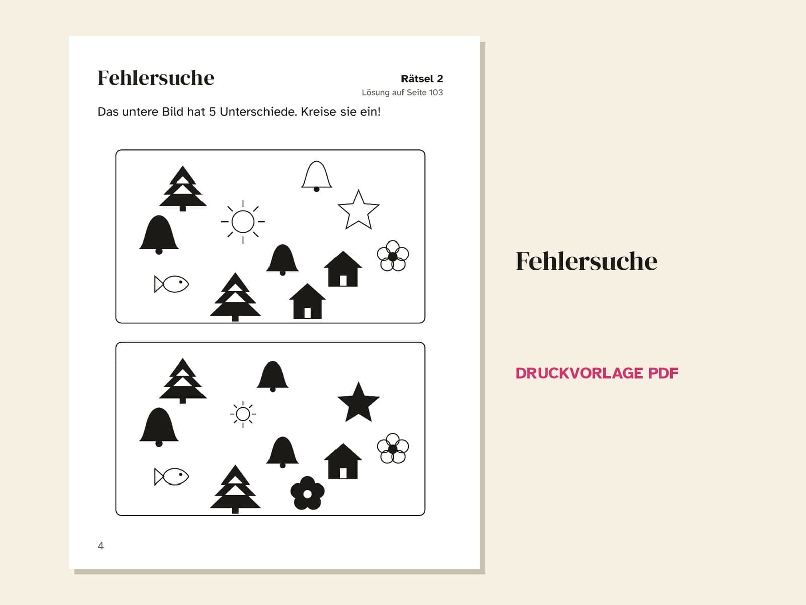 A page from the book: spot the difference (Fehlersuche)
