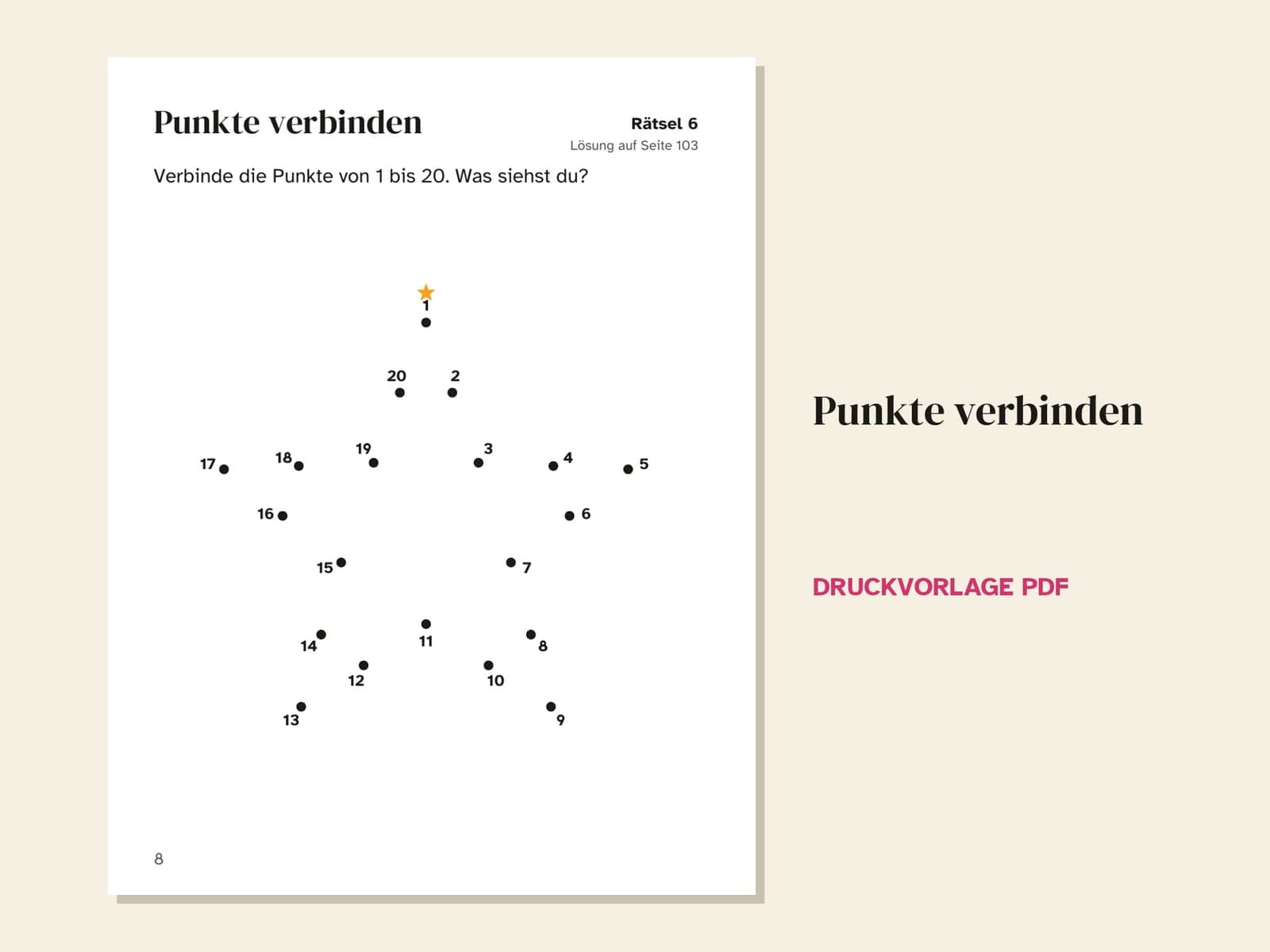 A page from the book: dot to dot (Punkte verbinden)