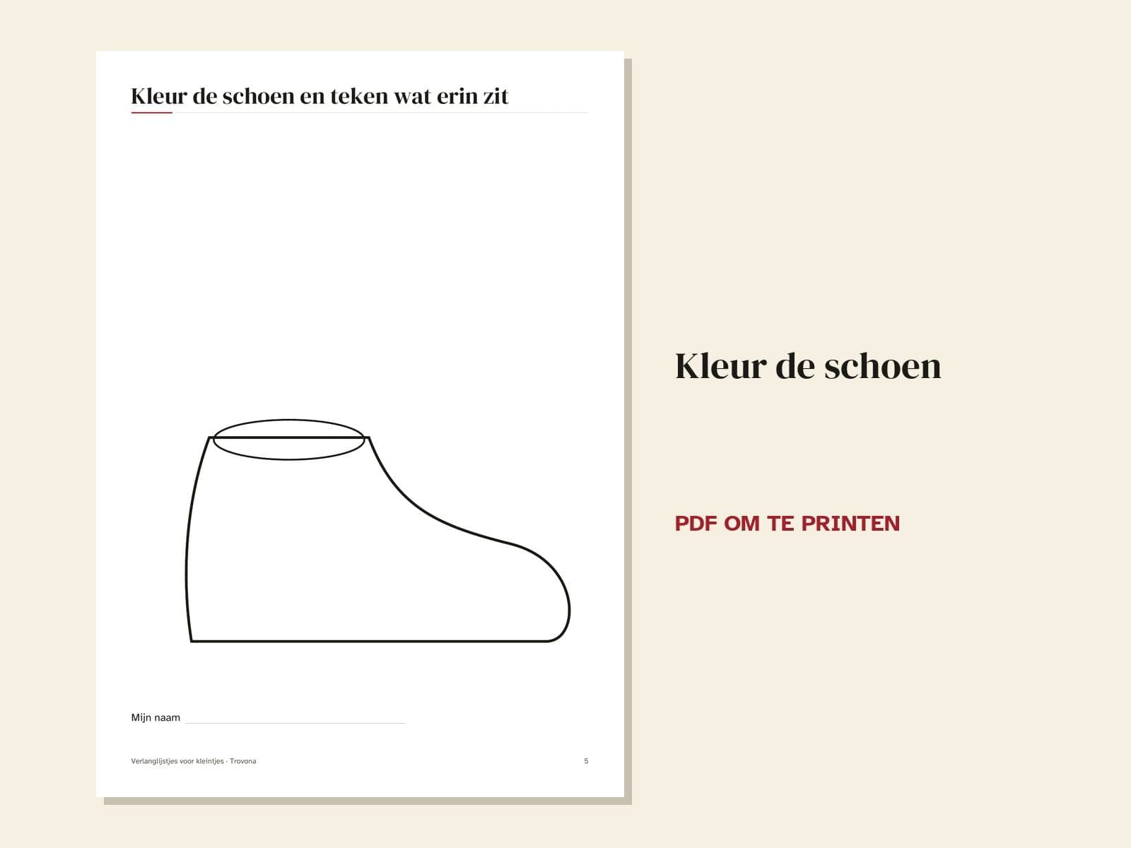 Eine Seite aus der PDF-Datei: Sinterklaas-Wunschzettel für die Kleinen: zeichnen und kleben, 3 bis 6 Jahre