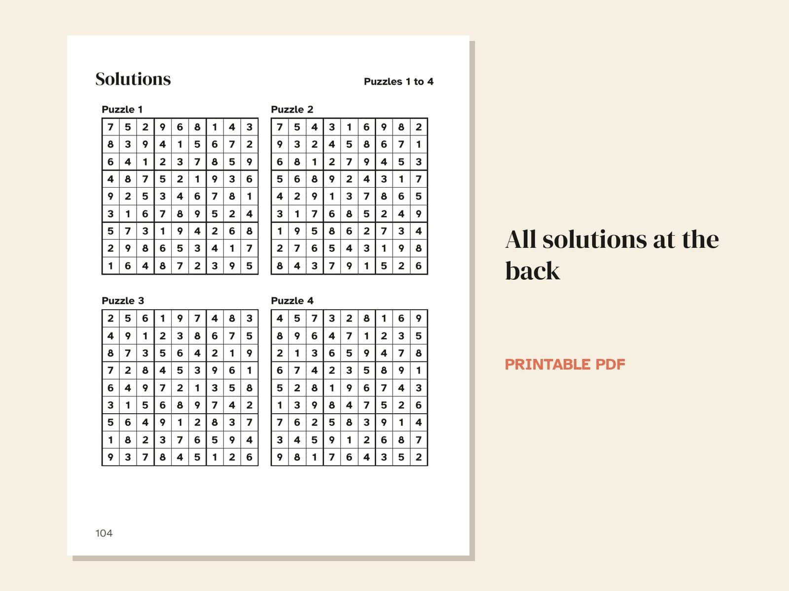 Une page du livre : la page des solutions
