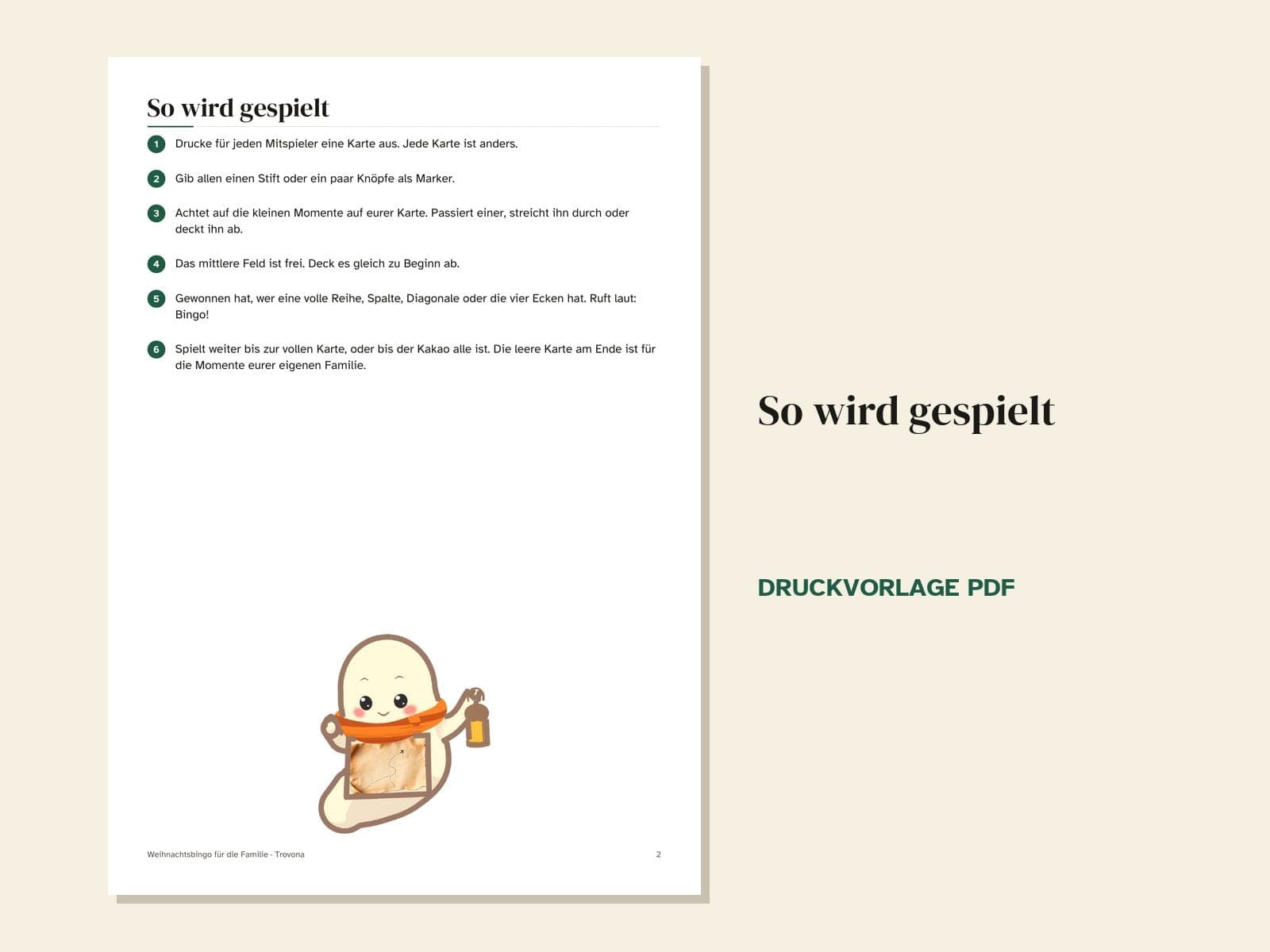 Eine Seite aus der PDF-Datei: Weihnachtsbingo für die Familie: 16 Karten mit Familienmomenten