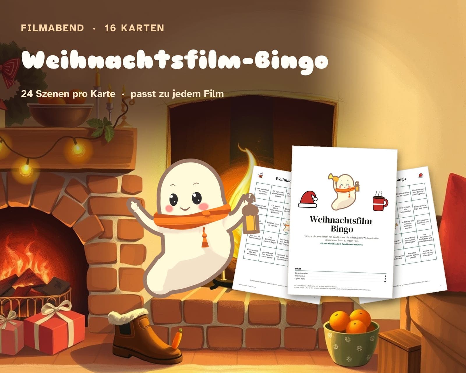 Couverture du PDF : Bingo des films de Noël : 16 cartes pour une soirée cinéma