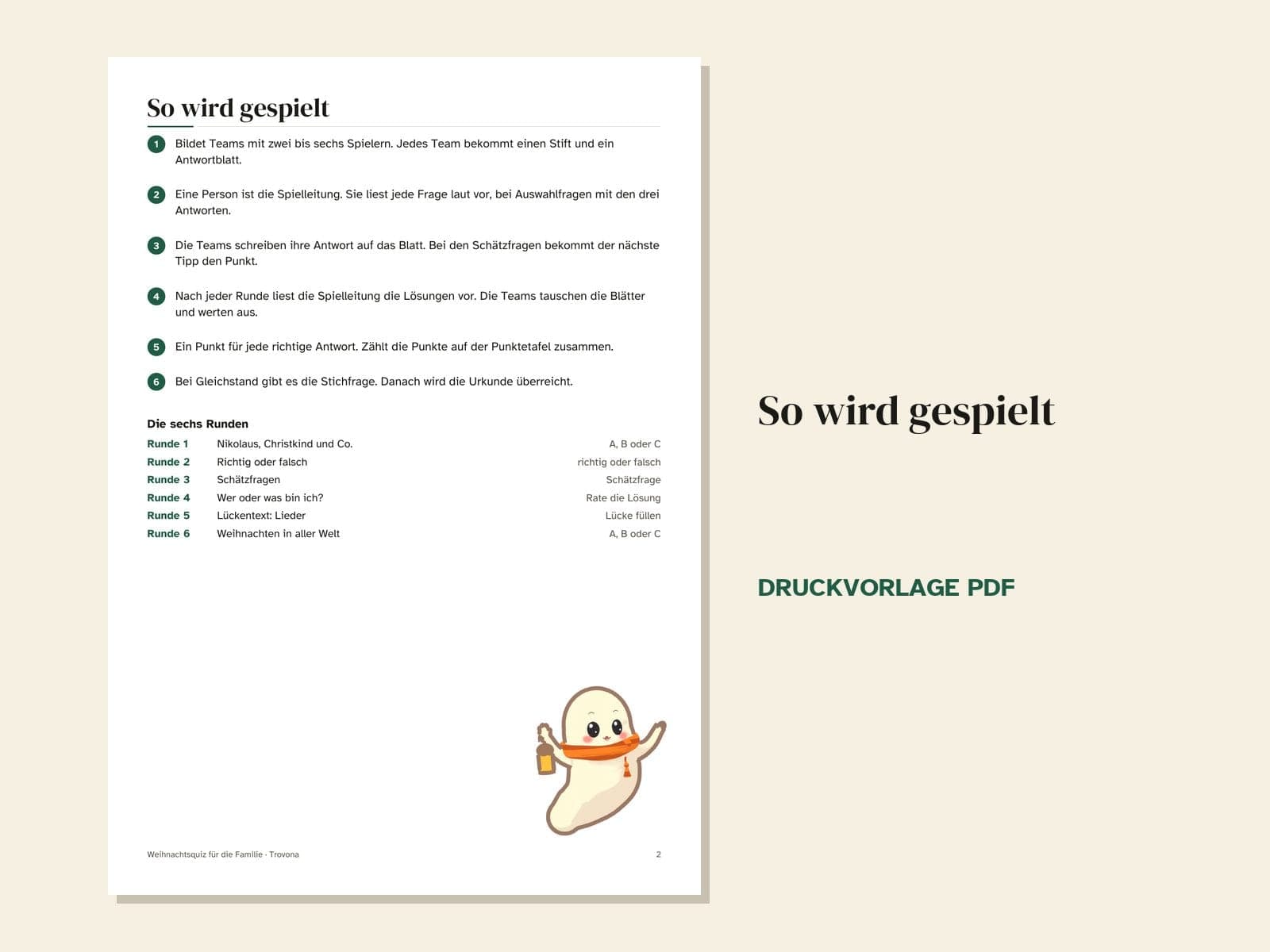 Eine Seite aus der PDF-Datei: Weihnachtsquiz für die Familie: 60 Fragen in 6 Runden