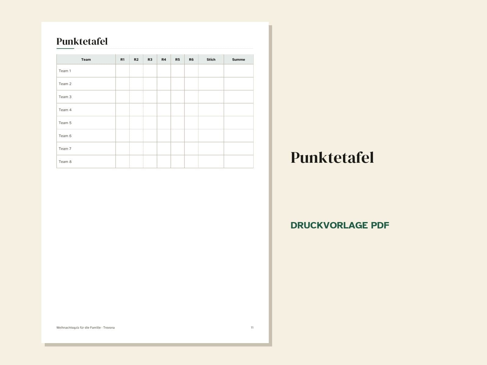 Eine Seite aus der PDF-Datei: Weihnachtsquiz für die Familie: 60 Fragen in 6 Runden