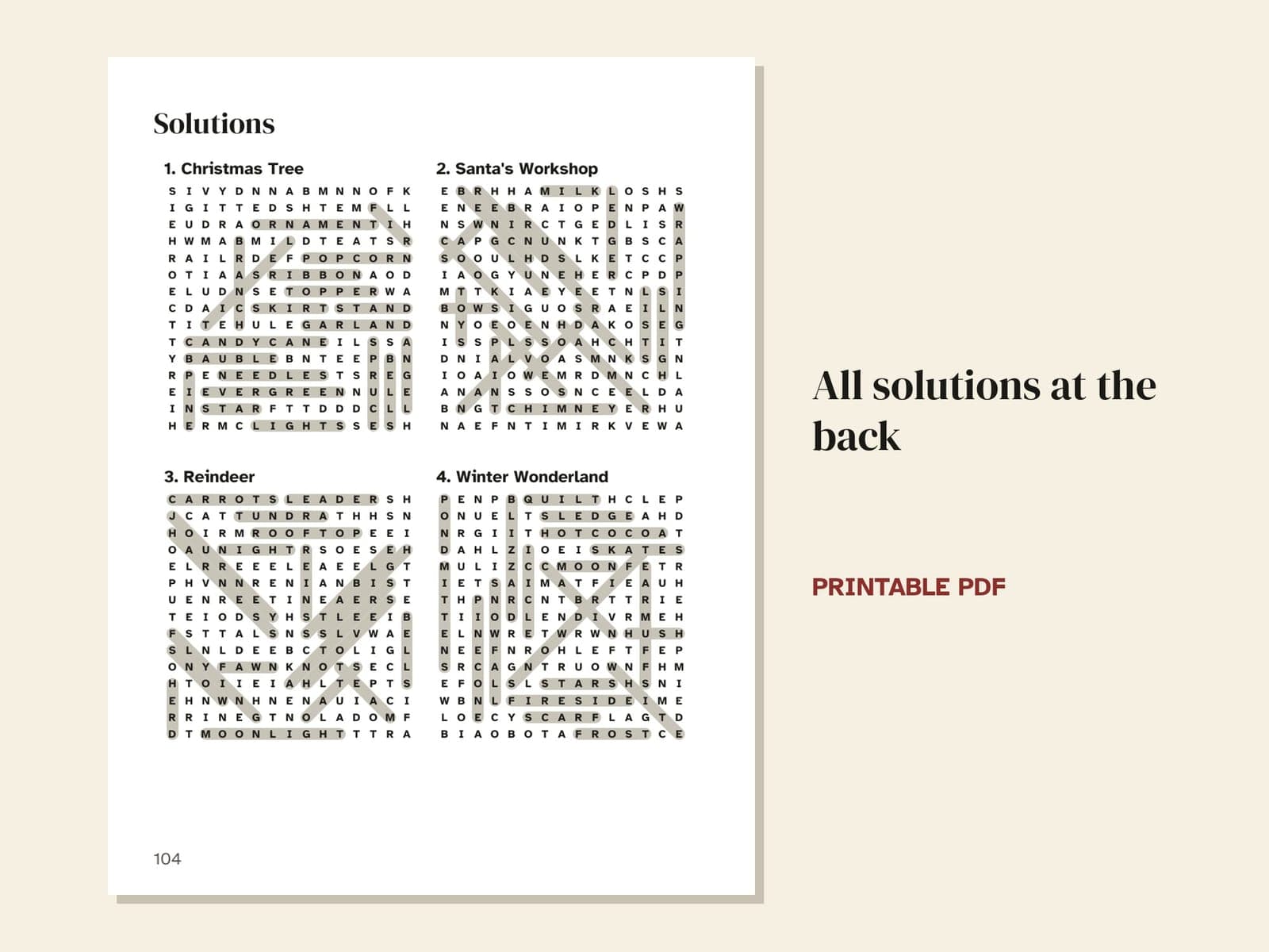 A page from the book: the solutions page