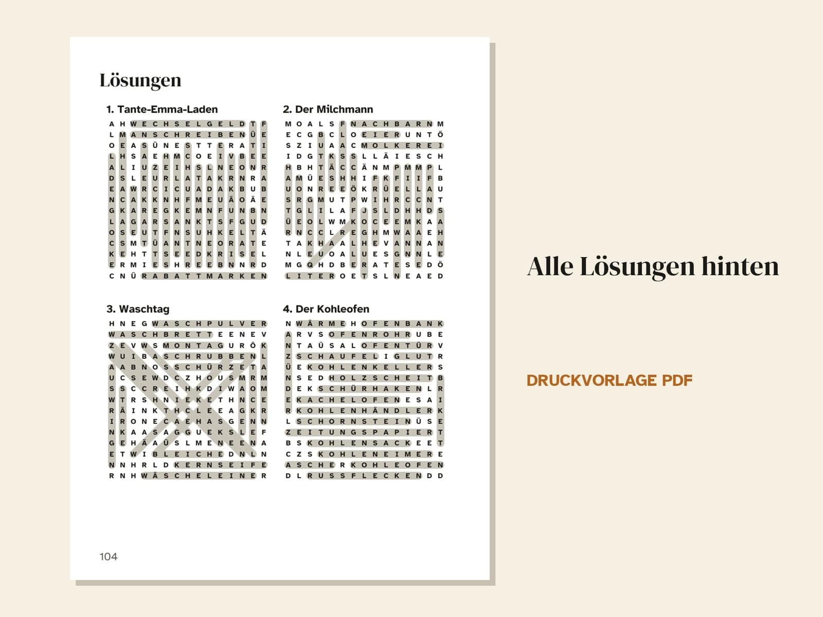 Une page du livre : la page des solutions