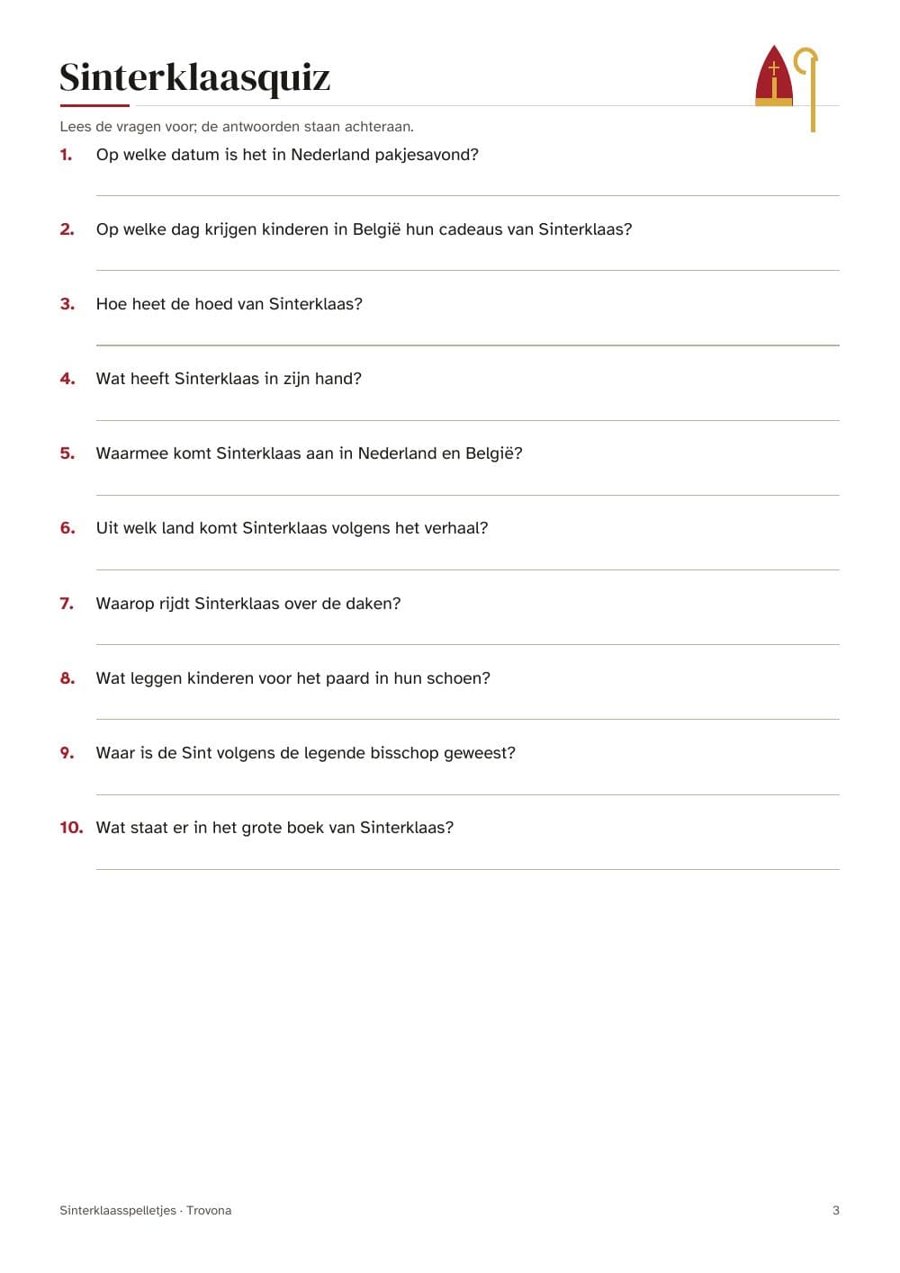 Seite 3 des Pakets: Seite 3 aus Sinterklaas-Partyspiele: Quiz, Pepernoten raten, Umschreiben und Wer bin ich (auf Niederländisch)