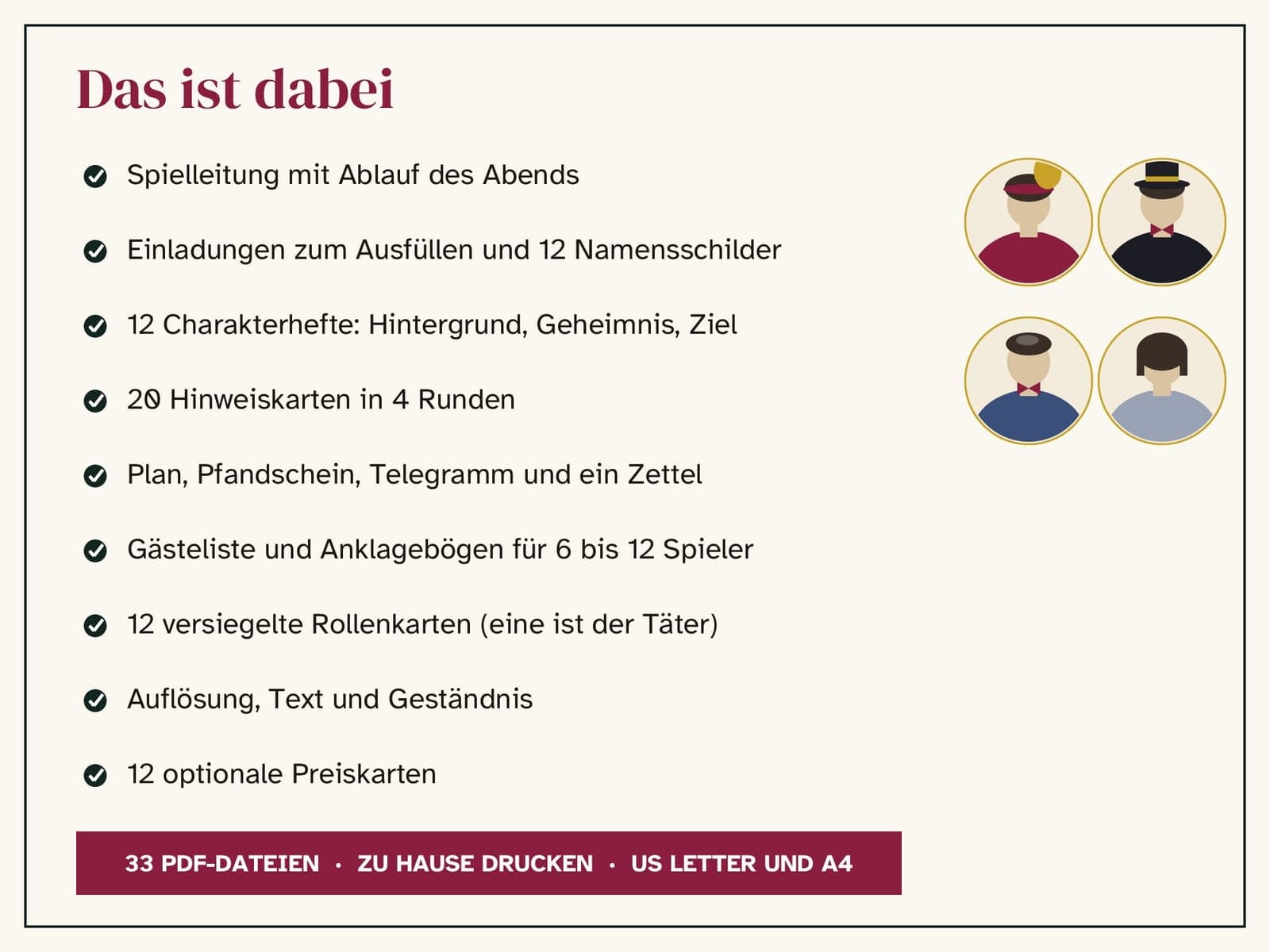 The game pack in pictures: 1920s murder mystery dinner for 6 to 12 players: the Goldener Flamingo, Berlin 1927