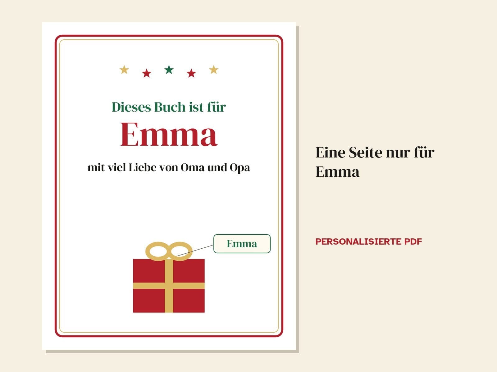 Eine Seite aus dem Beispiel: eine Seite nur für Emma