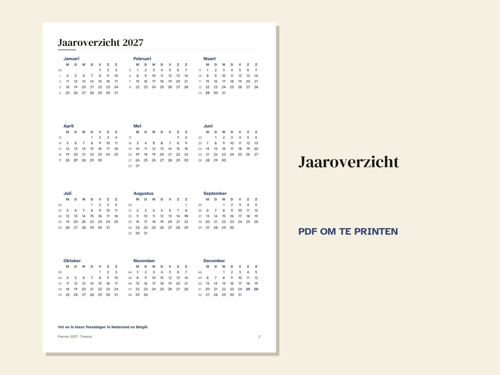 A page from the PDF: the year at a glance