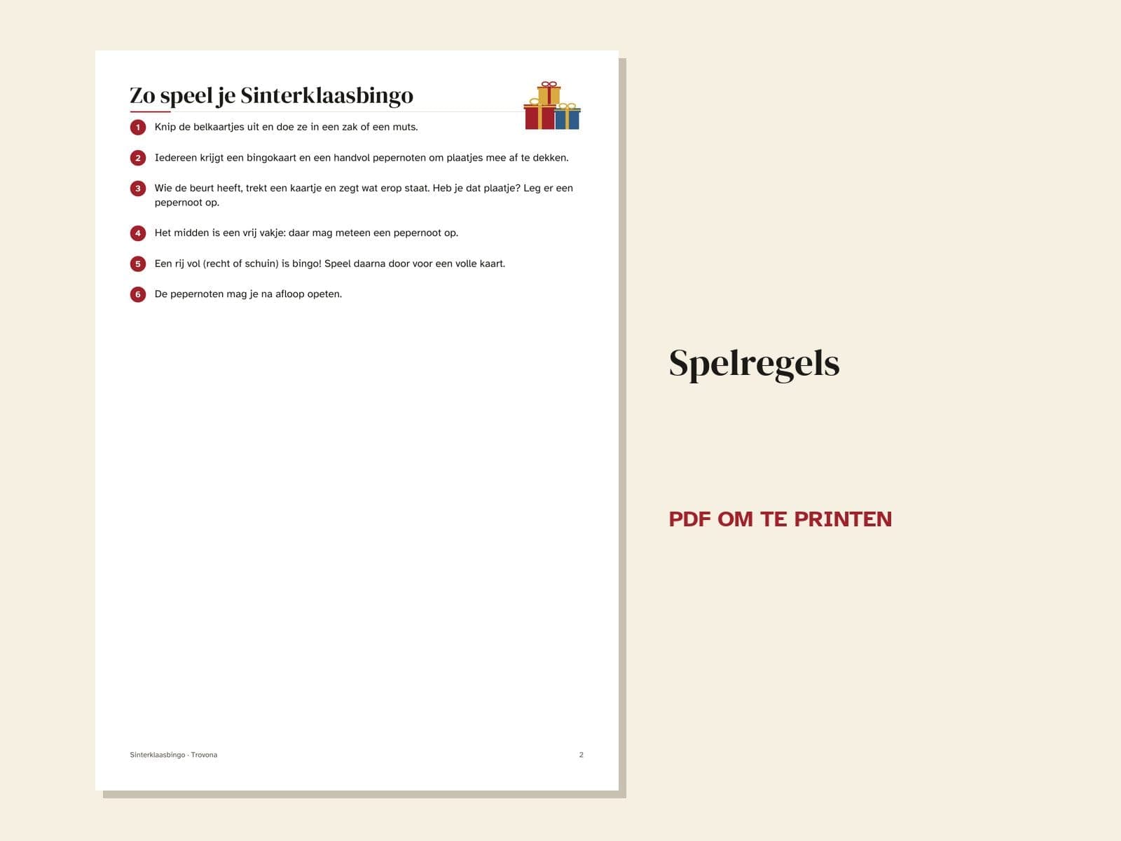 Een pagina uit de pdf: Sinterklaasbingo met plaatjes: 30 verschillende kaarten en belkaartjes