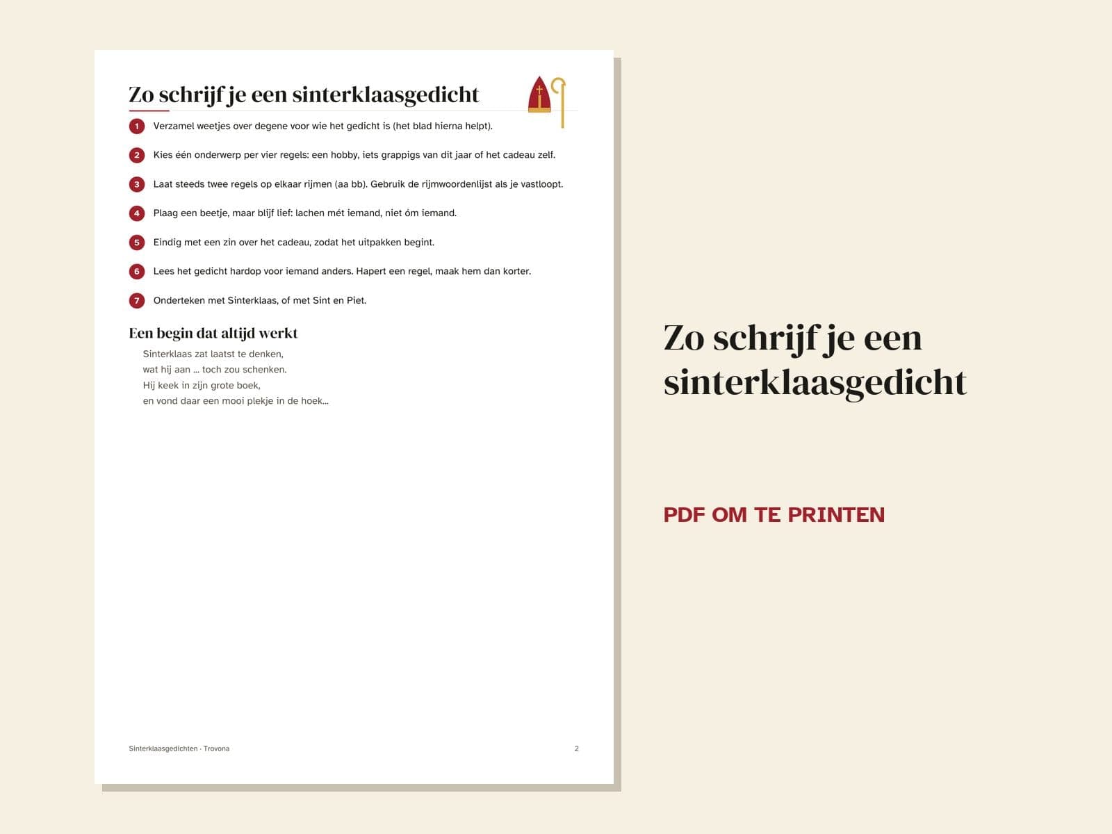 Een pagina uit de pdf: Sinterklaasgedichten maken: rijmwoordenlijst, invulgedichten en surprise planner