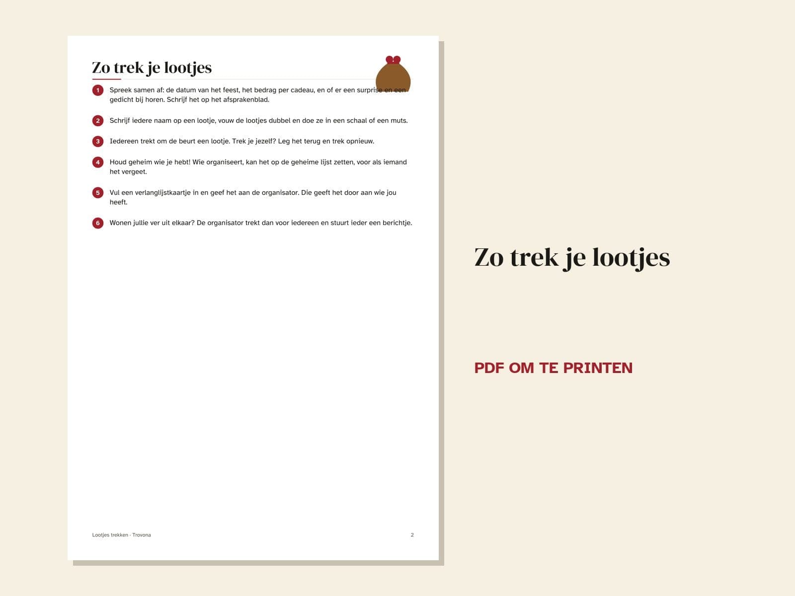 Een pagina uit de pdf: Lootjes trekken voor Sinterklaas: lootjes, afspraken en verlanglijstkaartjes