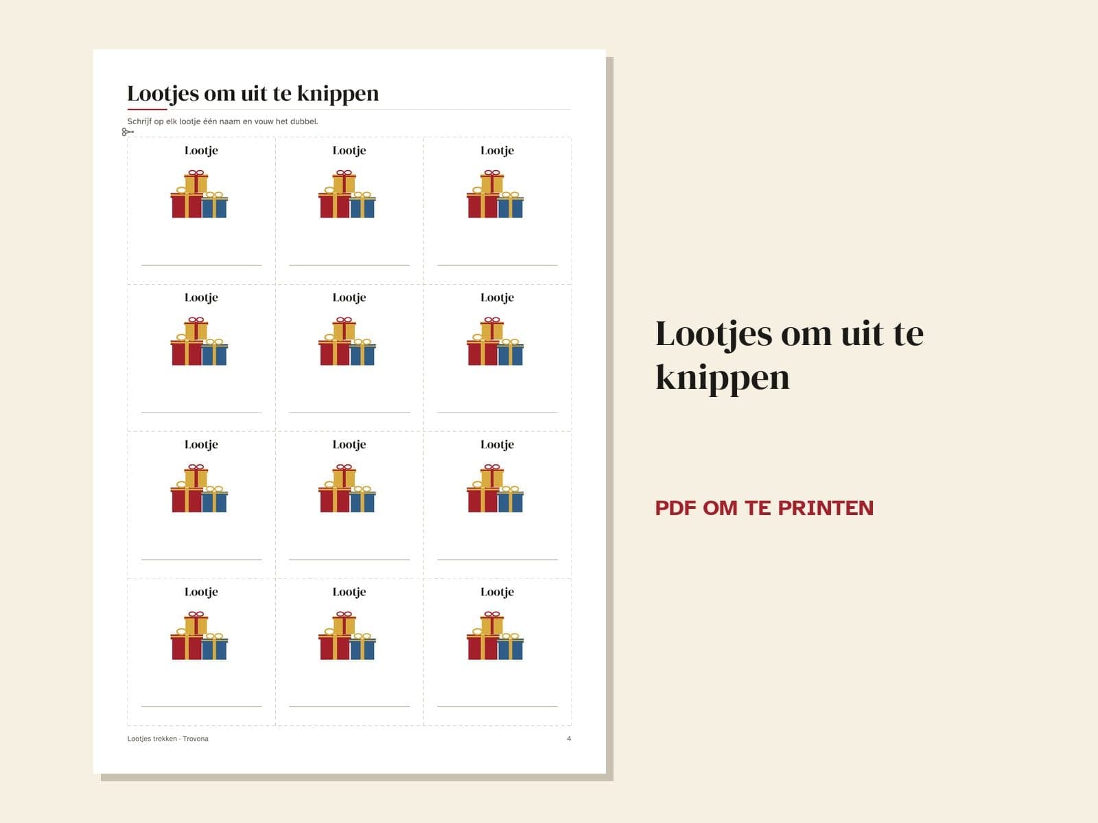 Een pagina uit de pdf: Lootjes trekken voor Sinterklaas: lootjes, afspraken en verlanglijstkaartjes
