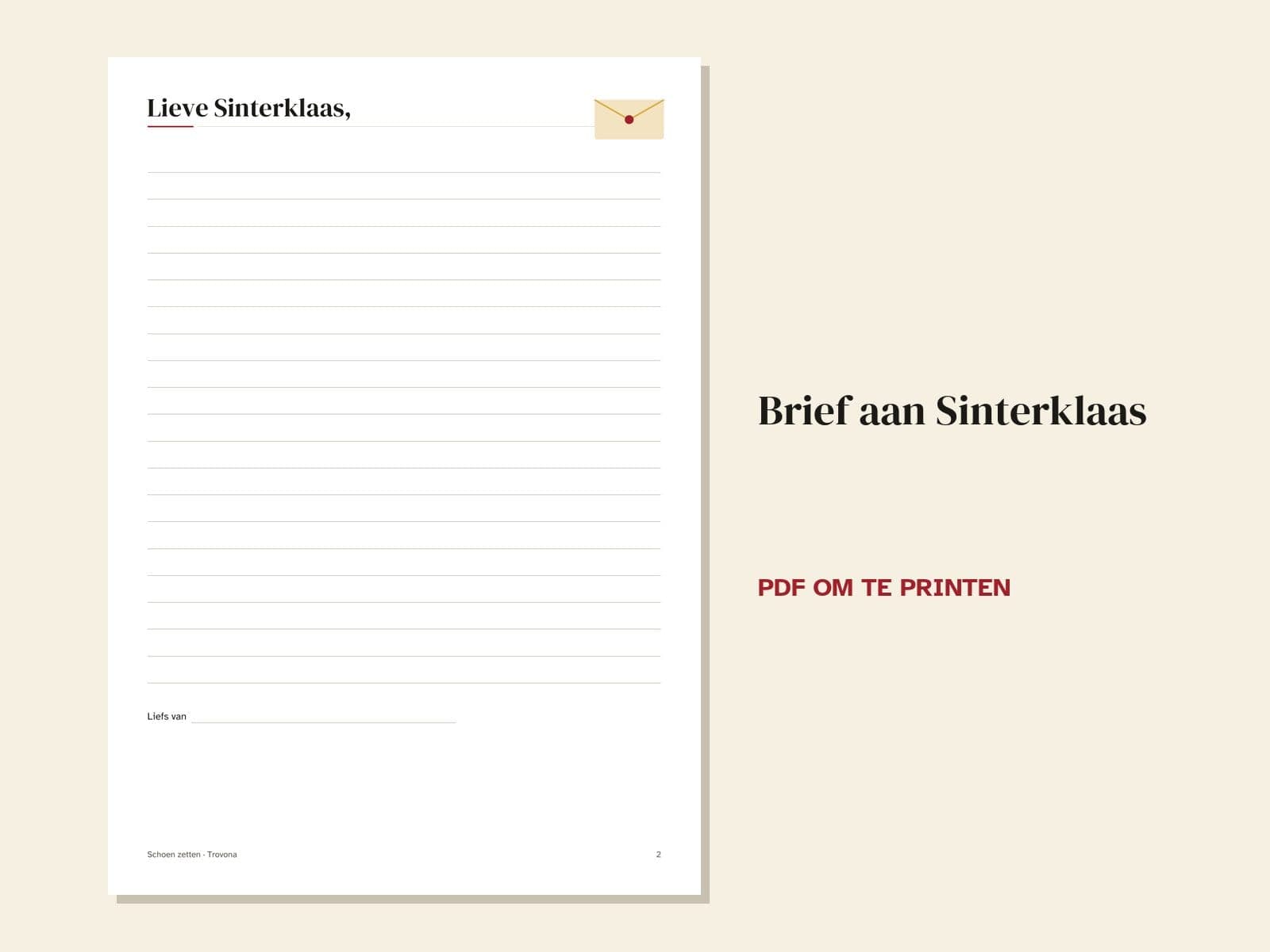 Een pagina uit de pdf: Schoen zetten bij Sinterklaas: brief, briefjes voor het paard en schoendagboek
