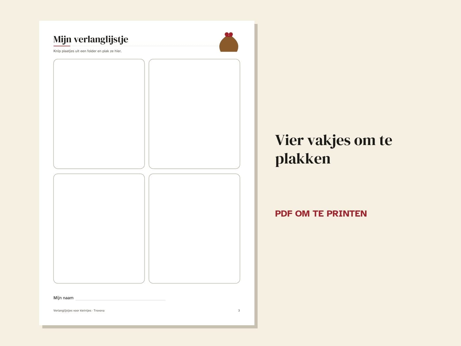 Een pagina uit de pdf: Verlanglijstje Sinterklaas voor kleintjes: tekenen en plakken, 3 tot 6 jaar