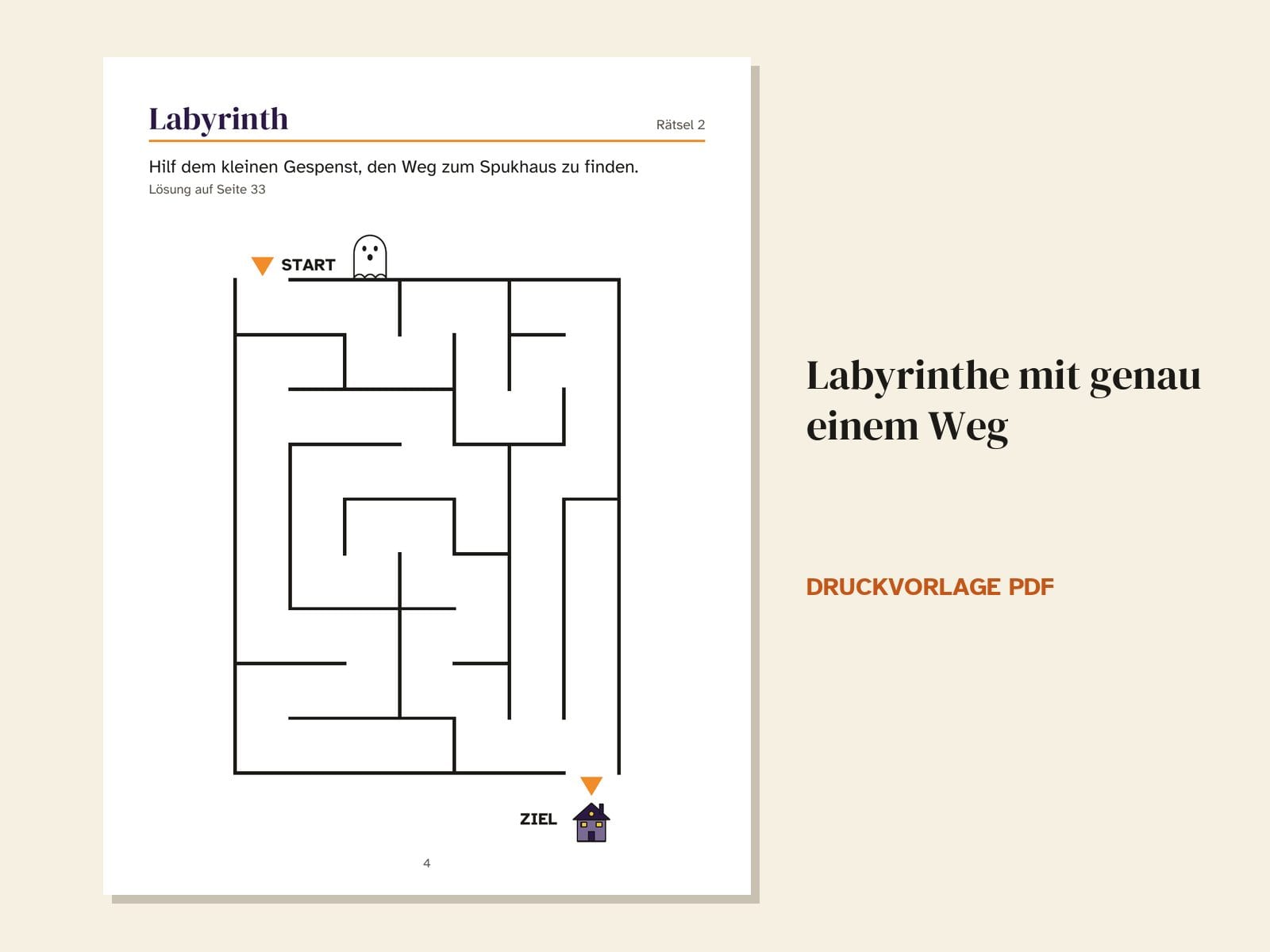 Eine Seite aus dem Halloween-Rätselheft